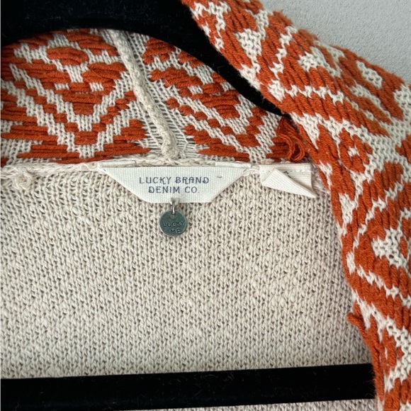 Lucky Brand Linen Cotton Embroidered Boho Deep Pocket Cardigan - Picture 7 of 11